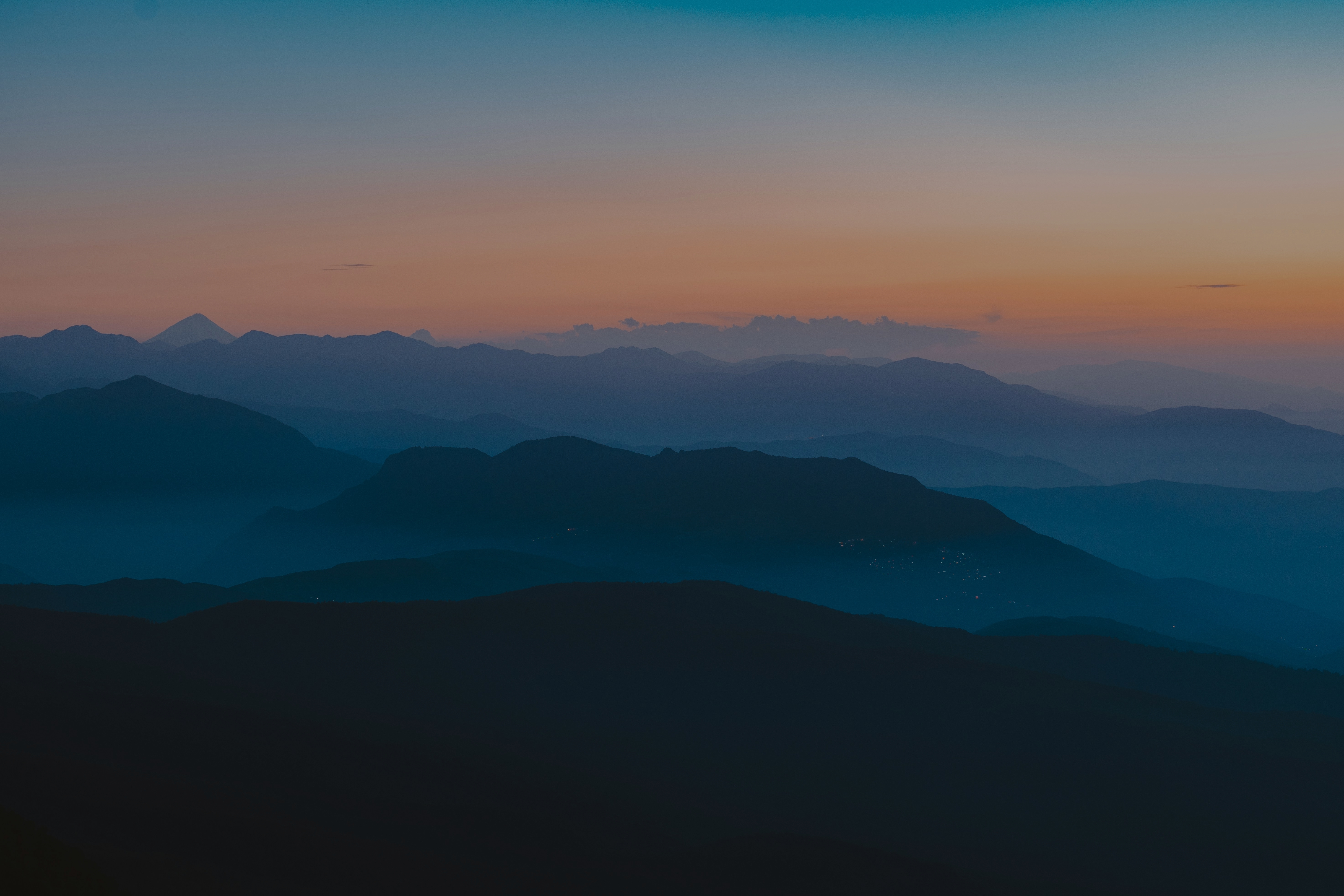 A sunset view of some mountains