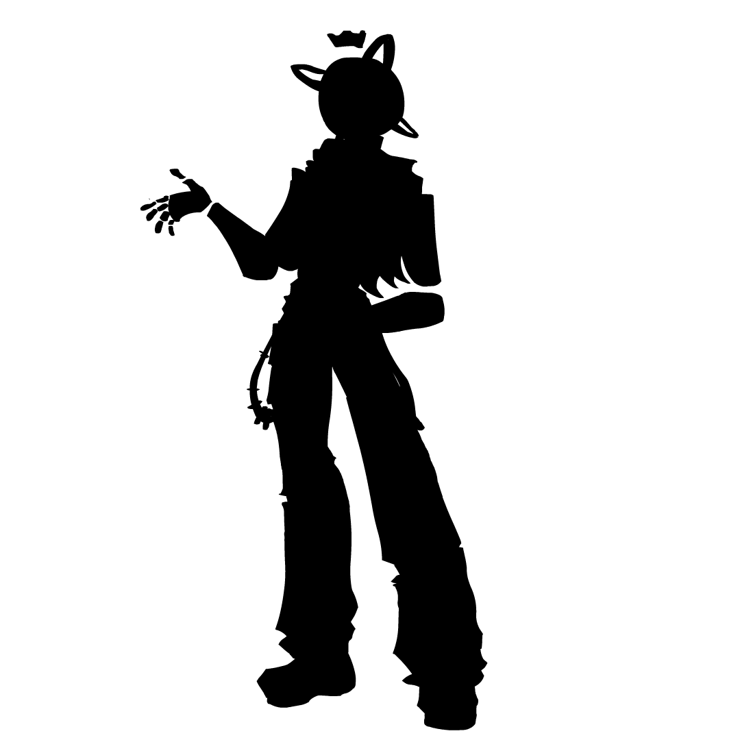 A silhouette of my original character Xenos.