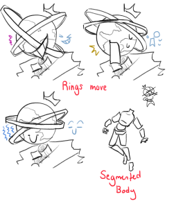 A small expression chart of Xenos alongside a doodle of what his full body looks like.
